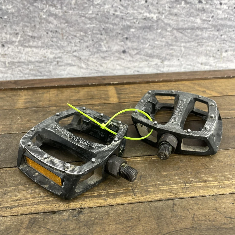 Pedales de bicicleta BMX Diamond Back vintage 1/2 OPC par de reflectores de aleación negra 475 g Foto 4 de 4