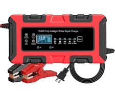 12V/24V 10Amp Smart Car Battery Charger, Fully Automatic Maintainer