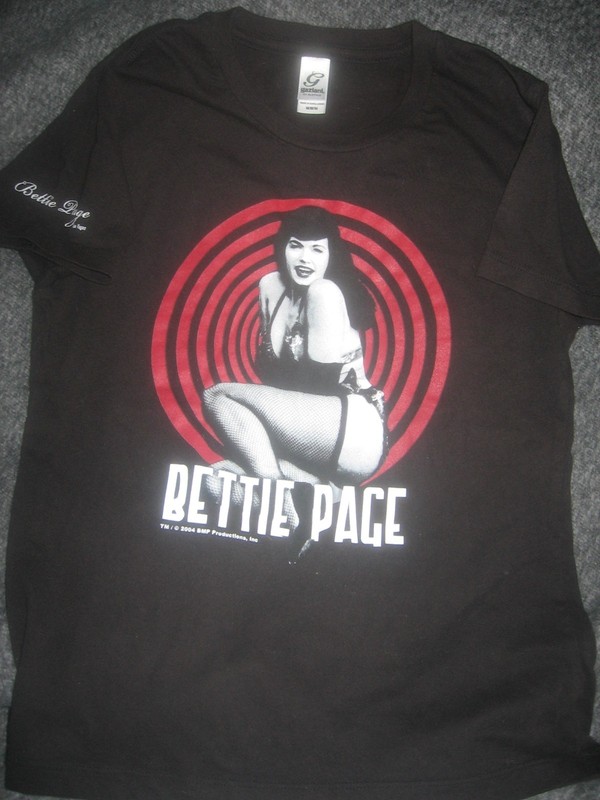 Bettie Page Black T-Shirt Las Vegas Size M Pre-owned