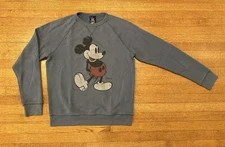 Vintage JUNK FOOD Mickey Mouse Blue SWEATSHIRT Size Medium (See Measurements)