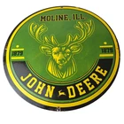 Vintage John Deere Porcelain Sign - Farm Tractor Gas Pump Motor Oil Sign