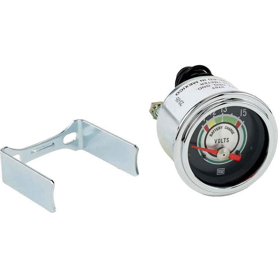 Stewart Warner 375T Green Line Voltmeter Gauge, 2-1/16 Inch - Image 2 of 4