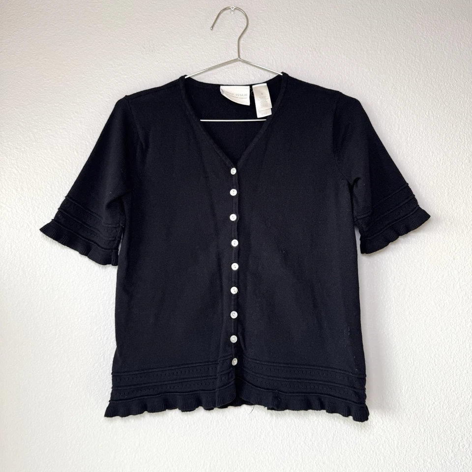 Camisa Suéter Tejida Primera Edición Para Mujer Pequeña Blusa Boho Coqueta Oscura Foto 2 de 4