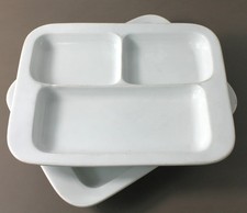 2 Alte Hutschenreuther Porzellan Teller Menüteller 3 geteilt Fächer Rechteckig