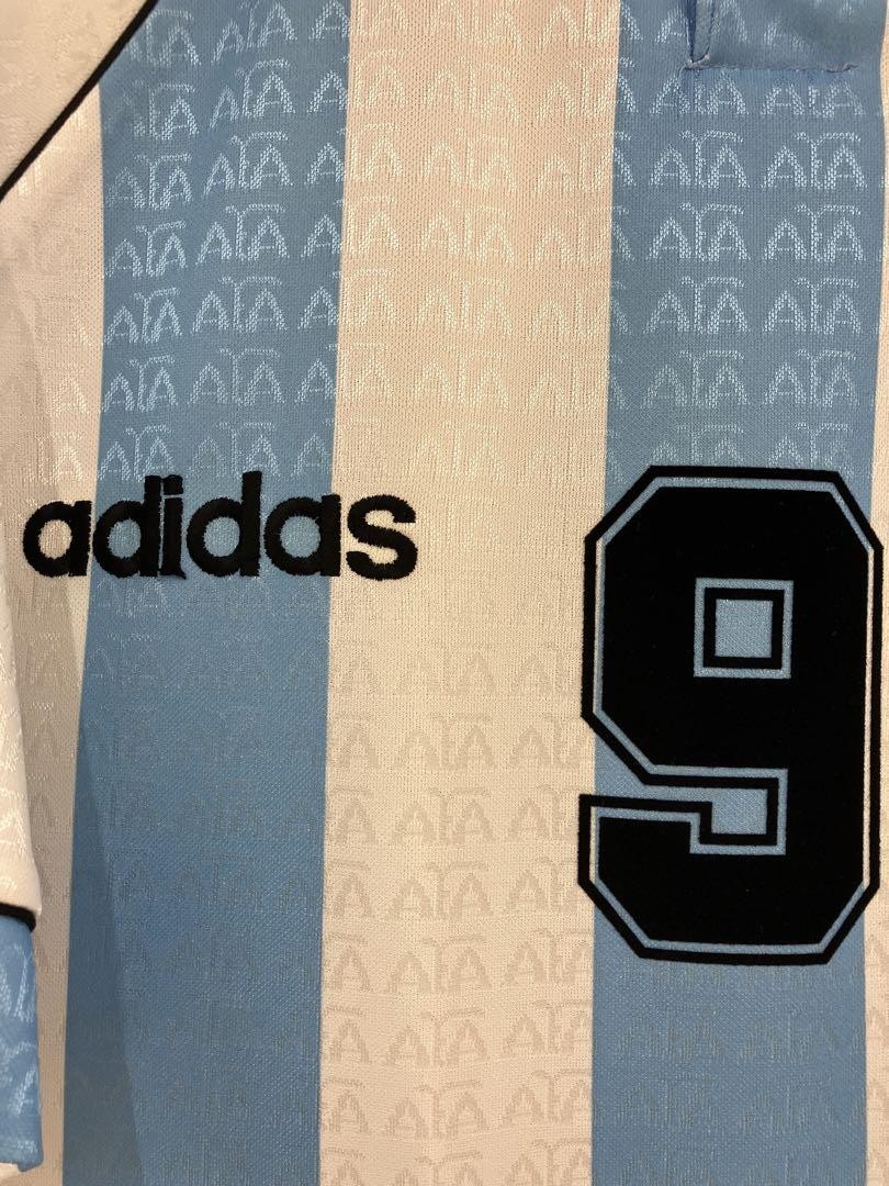 アディダスアルゼンチン BATISTUTA 9番　サイズ2XO 1996 Vintage Argentina Batistuta #9 Adidas Official Jersey