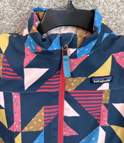 Patagonia Snow Jacket Girls Sz 4T Multi Geometric Insulated Full Zip Coat 61116 - Picture 17 of 19