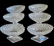6 Westmoreland Glass English Hobnail Clear Individual Salt Cellar Dip Nut Dish
