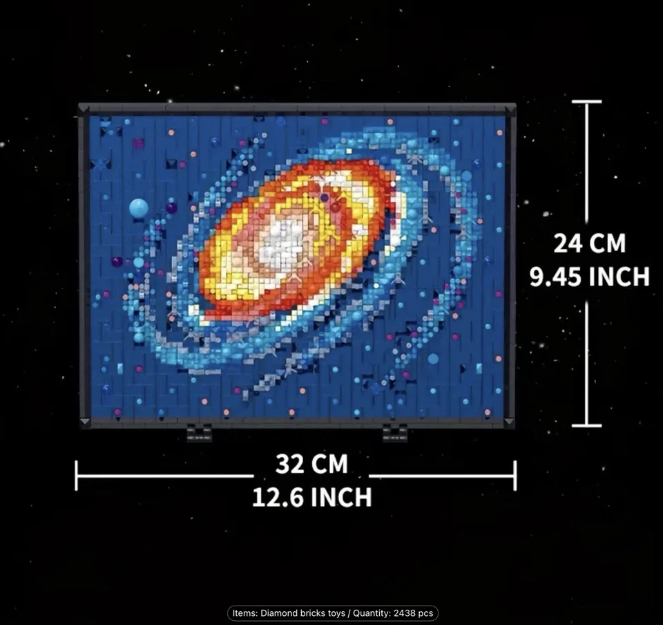 Juego de bloques de construcción de galaxia de la Vía Láctea - 2438 piezas ladrillos de diamante exhibición de arte espacial Foto 2 de 4
