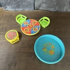 Vtg Fisher Price Little People Wading Swimming Pool Grill Table & Chairs /Lot