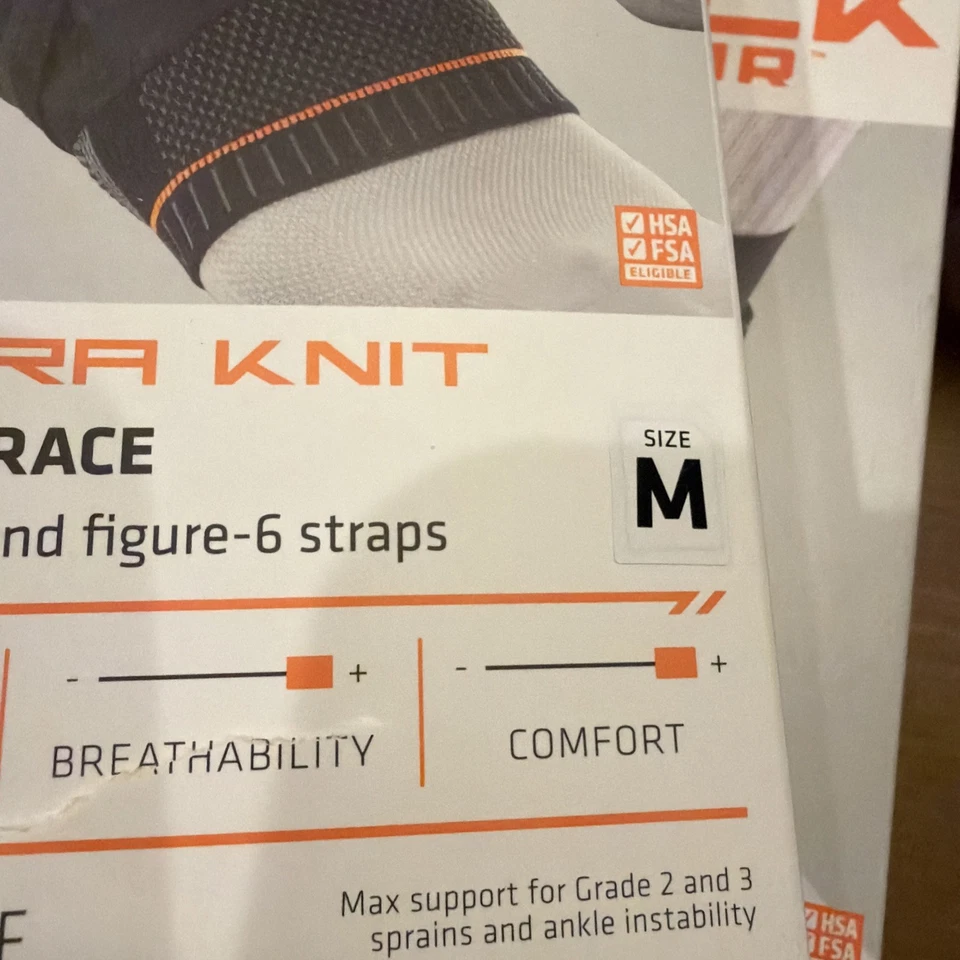 Shock Doctor ultra net ankle, brace W/stay & figure 6strap Level 3 Size m 8.5-9 - Image 3 of 4