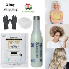 DIY Blond  Protect 8 Level Hair Bleach Lightening 30/40 Vol Developer  Glove