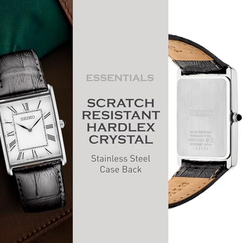 時計 Seiko essentials SWR049 Seiko SWR049 Essentials Steel 28.4 mm White Dial Rectangle