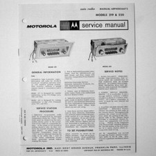 Motorola Models 219 220 Auto Radio Service Manual 1963