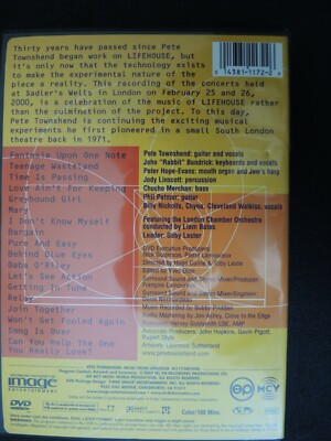Pete Townshend - Music from Lifehouse (DVD, 2002) 14381117226| eBay
