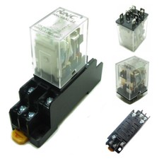 DC 24V Coil Power Relay 12A DPDT LY2NJ 8 Pin Plug in  Din Rail Socket Base
