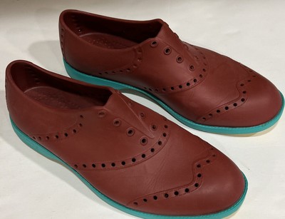 Biion Brights Brick Red and Teal Spikeless Oxford Golf Shoes Size 10 Biion Brights Oxford Wingtip EVA Golf Shoes Men main image 3