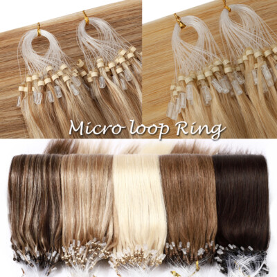 Remy Echthaar Microring Loop Human Haar Extensions Haarverlängerung 200 Strähnen