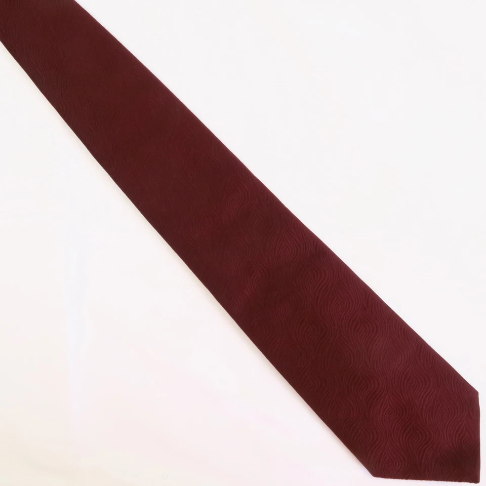 Corbata de cuello clásica vintage Andhurst años 70 60 roja sobre roja con patrón texturizado para hombre 56x4 Foto 3 de 4