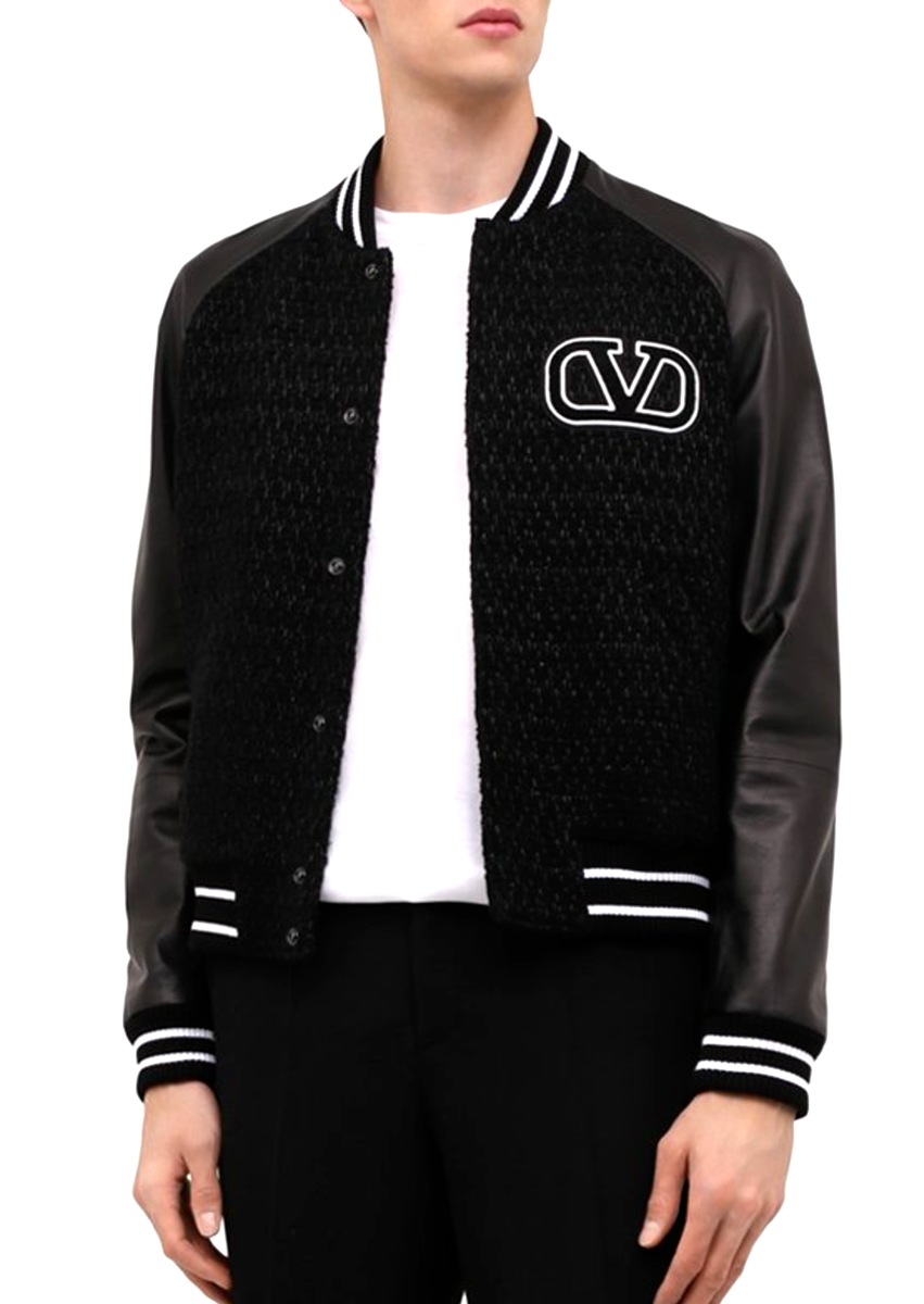 ジャケット VALENTINO JACKET (6B0CEI3298T 9QL) Valentino Garavani button-up Varsity Jacket | Blue | FARFETCH
