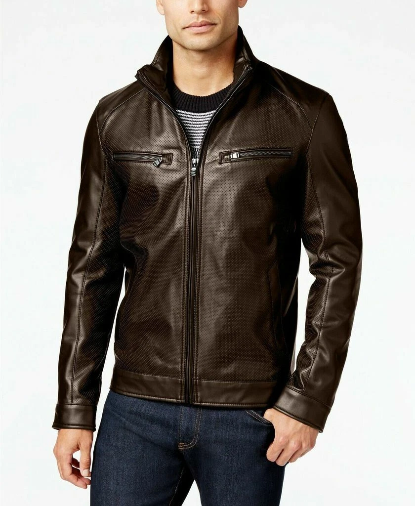 Michael kors leather best sale jacket
