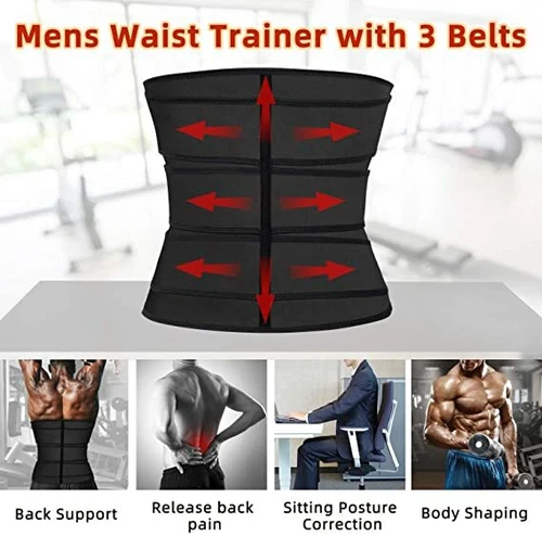 Cinturón de Sudor para Entrenador de Cintura para Hombres Entrenador de Cintura Forja de Sudor Control de Barriga - Imagen 5 de 30