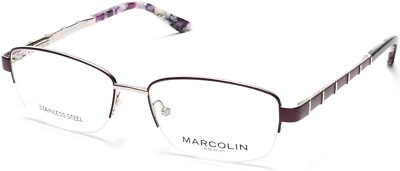 Marcolin MA5015 079 Purple Metal Semi Rim Optical Eyeglasses Frame 54-16-140 MA