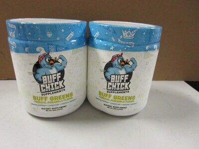 BUFF CHICK SUPPLEMENTS - BUFF GREENS TROPICAL PINEAPPLE FLAVOR  6.34 OZ - 2 JARS