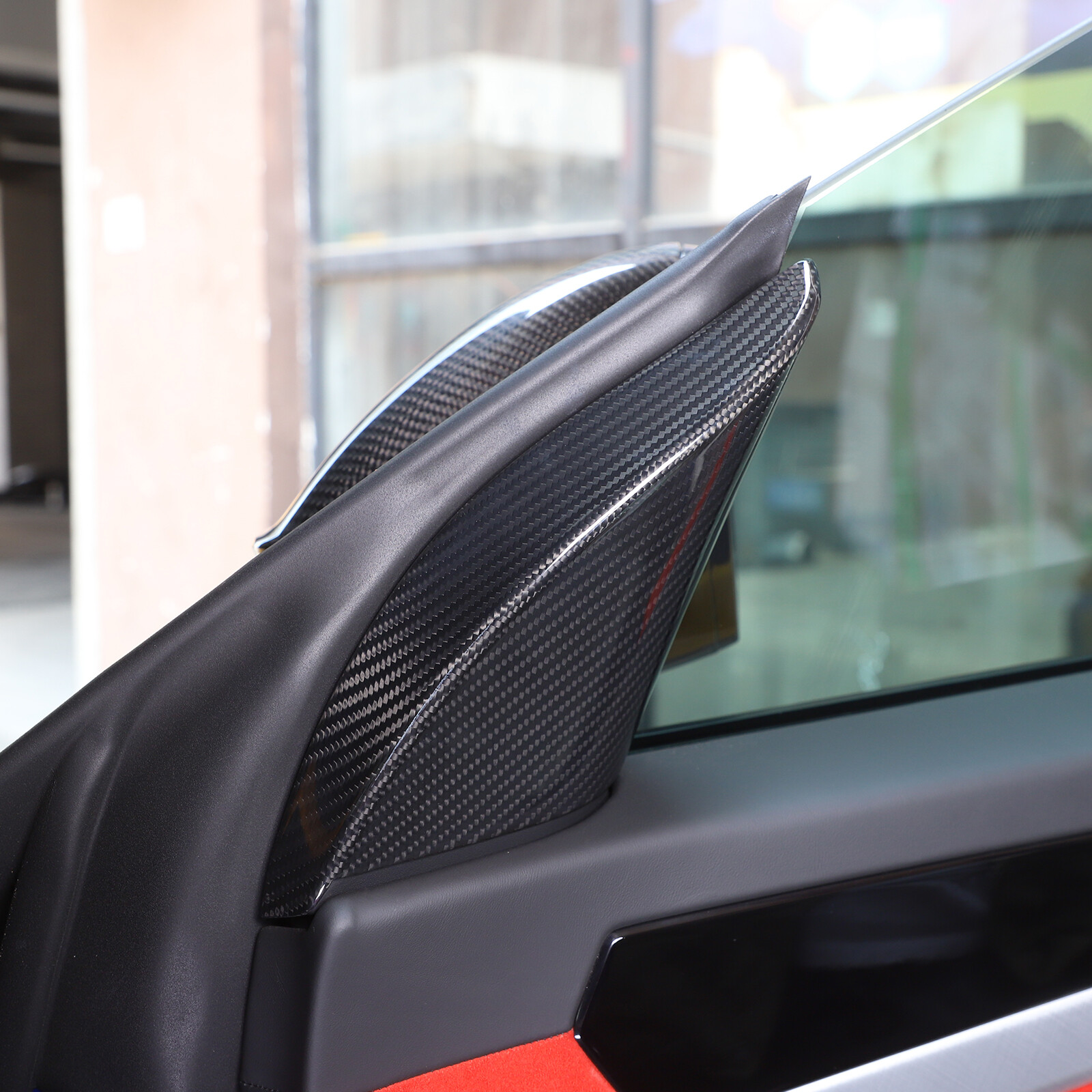 Real Carbon Fiber Inner Triangle A Pillar Trim For Lamborghini URUS 18-23 US