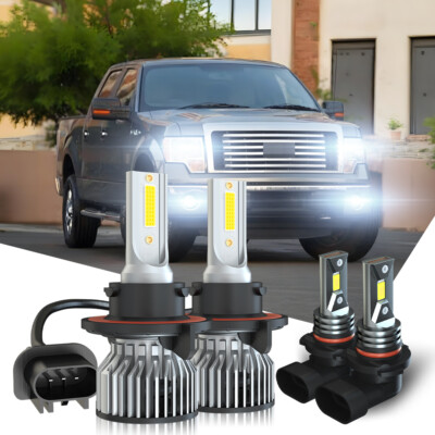 Fit Ford F150 F250 F350 2005-2014 Kit de faros delanteros LED + focos antiniebla
