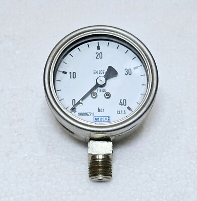 WIKA 316 SS PRESSURE GAUGE 0 TO 40 BAR 9000GZPH