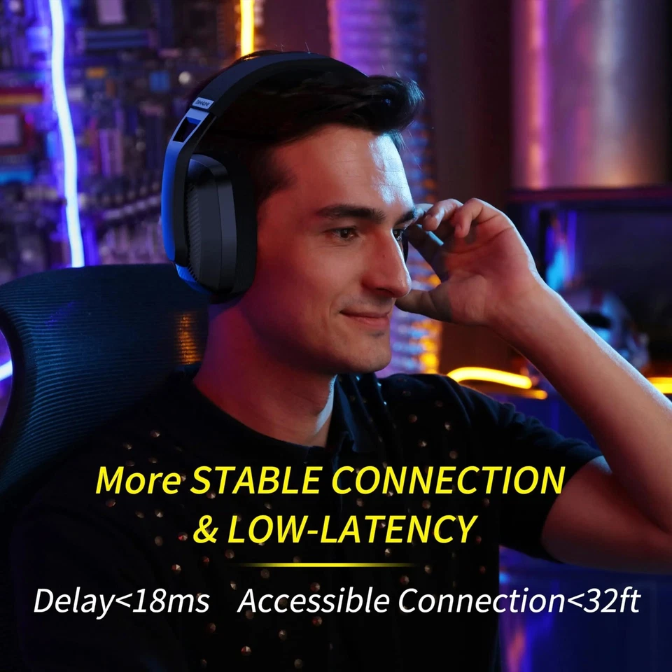 Wireless Gaming Headset with Noise Canceling Microphone for PS5 PC Xbox Series X - Image 4 of 4