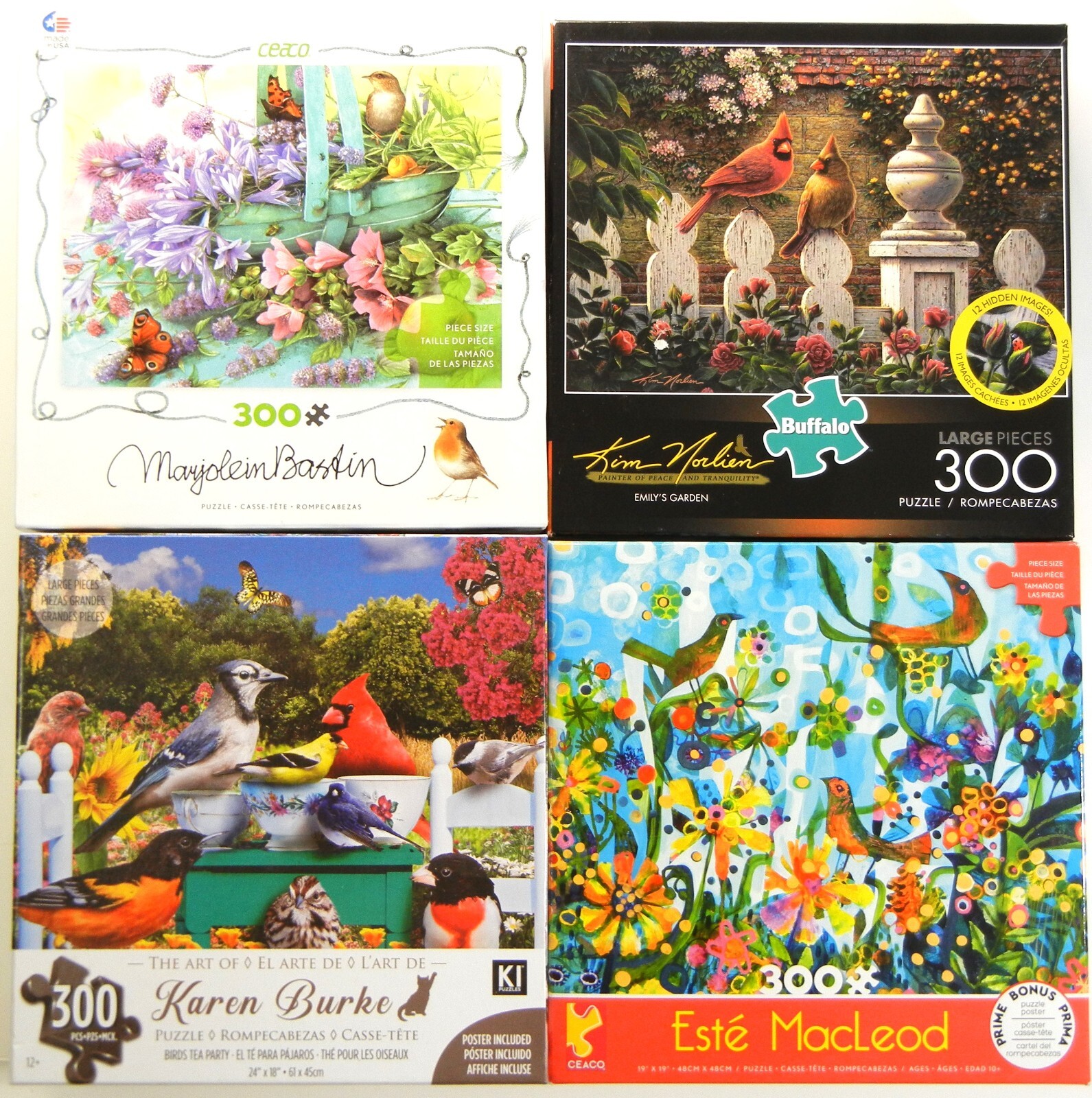Lot of 4 Large Format 300 Piece Puzzles eBay