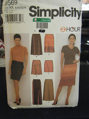 Simplicity 9569 Misses Skirts in 3 Lengths Pattern - Size 8/10/12