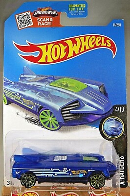 2016 Hot Wheels  #14 X-Raycers 4/10 SPEED SLAYER Blue Variation wGreen 10 Spokes