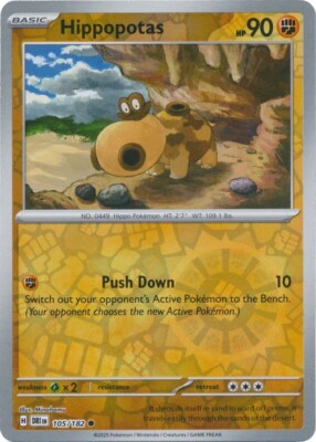 Hippopotas 105/182 Reverse Holo SV10: Destined Rivals Pokemon Card