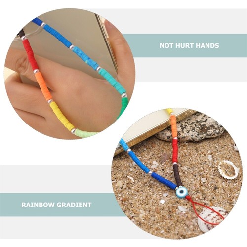 Cordon de bracelet en argile polymère cordon porte-clés perles lanière de téléphone portable - Photo 5 sur 12
