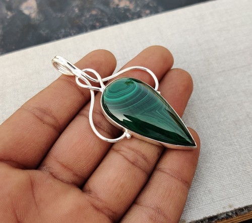 Natural Malachite Gemstone Beautiful 925 Sterling Silver Amazing Jewelry SR1005 - Picture 5 of 8