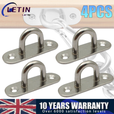 Pad Eye Plate Hooks U-Shaped Wall Ceiling Mount Rectangle Staple Hook Ring  Hooks UK