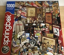Springbok Jigsaw Puzzle MLB Baseball Memorabilia 2019 Collectors Closet 1000 Pc