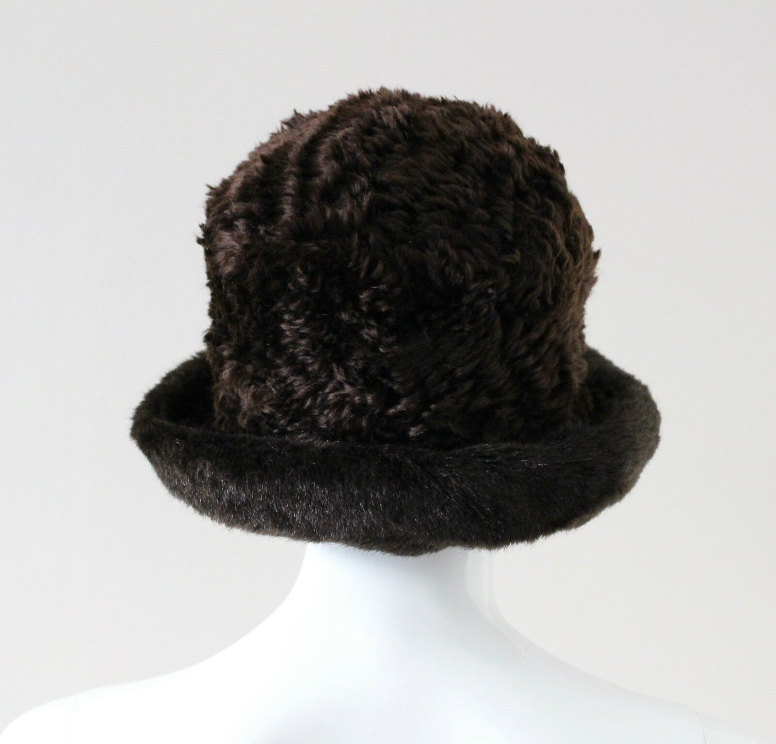PHILIP TREACY brown faux fur sheepskin mink winter bucket hat unisex 59 image 8