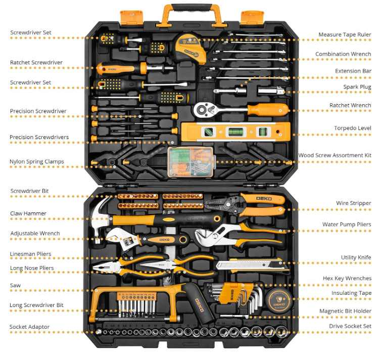 228-Pcs Socket Wrench Auto Repair Tool Combination Mixed Tool Set Hand Tool Kit