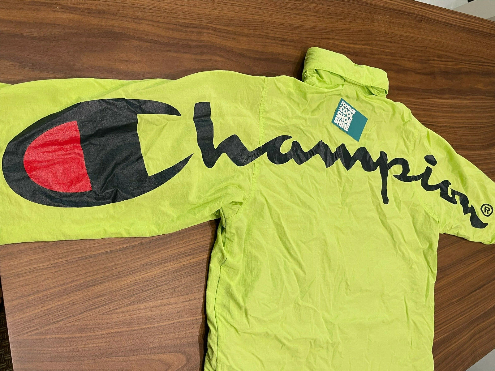 2018 SS18 SUPREME CHAMPION VESTE DE PISTE À CAPUCHE LIME NEON JAUNE MOYEN M