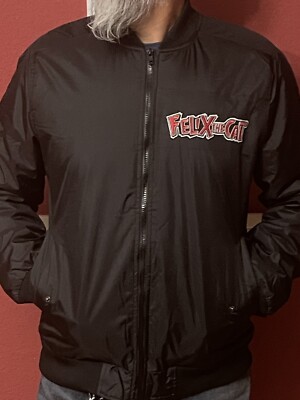 Felix The Cat Black Bomber / Flight Jacket Size-Medium: New