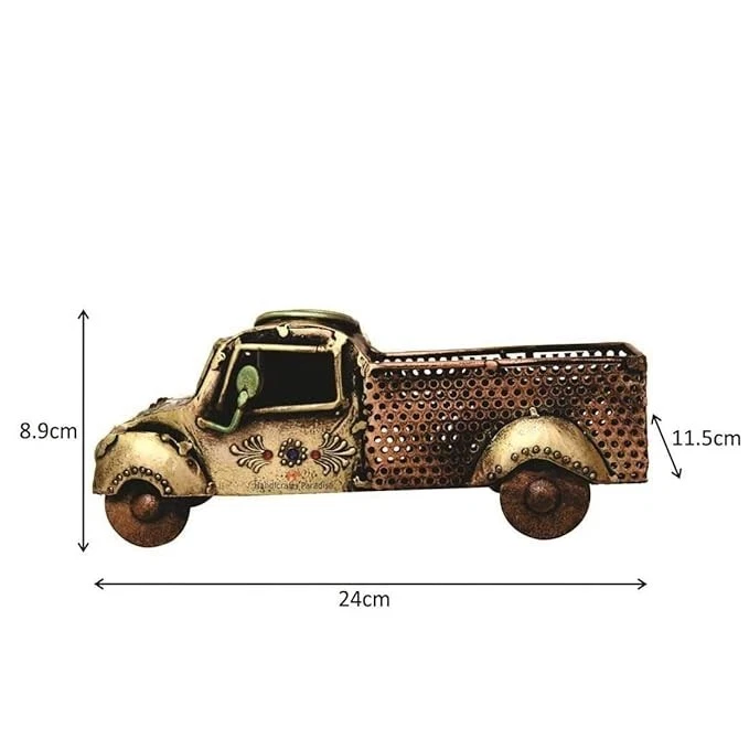 Truck Pen Stand and Mobile holder Showpiece Home Decor in Metal - 9.5 inches - Image 4 of 4