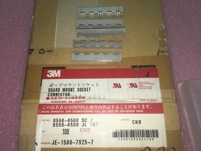 (5 PIECE LOT) 8550-4500JL, 3M CONN RCPT 50POS 0.1 GOLD PCB