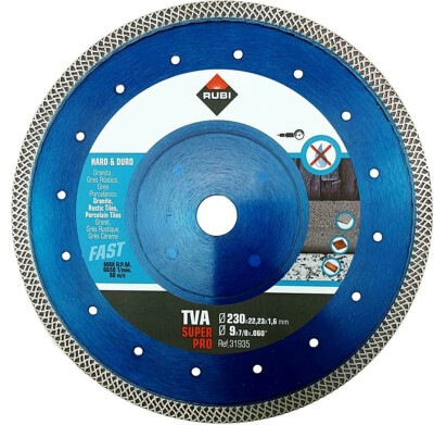 Rubi TVA SUPERPRO 230 x 22,23 x 1,6 mm Diamant Trennscheibe für harte Materialie