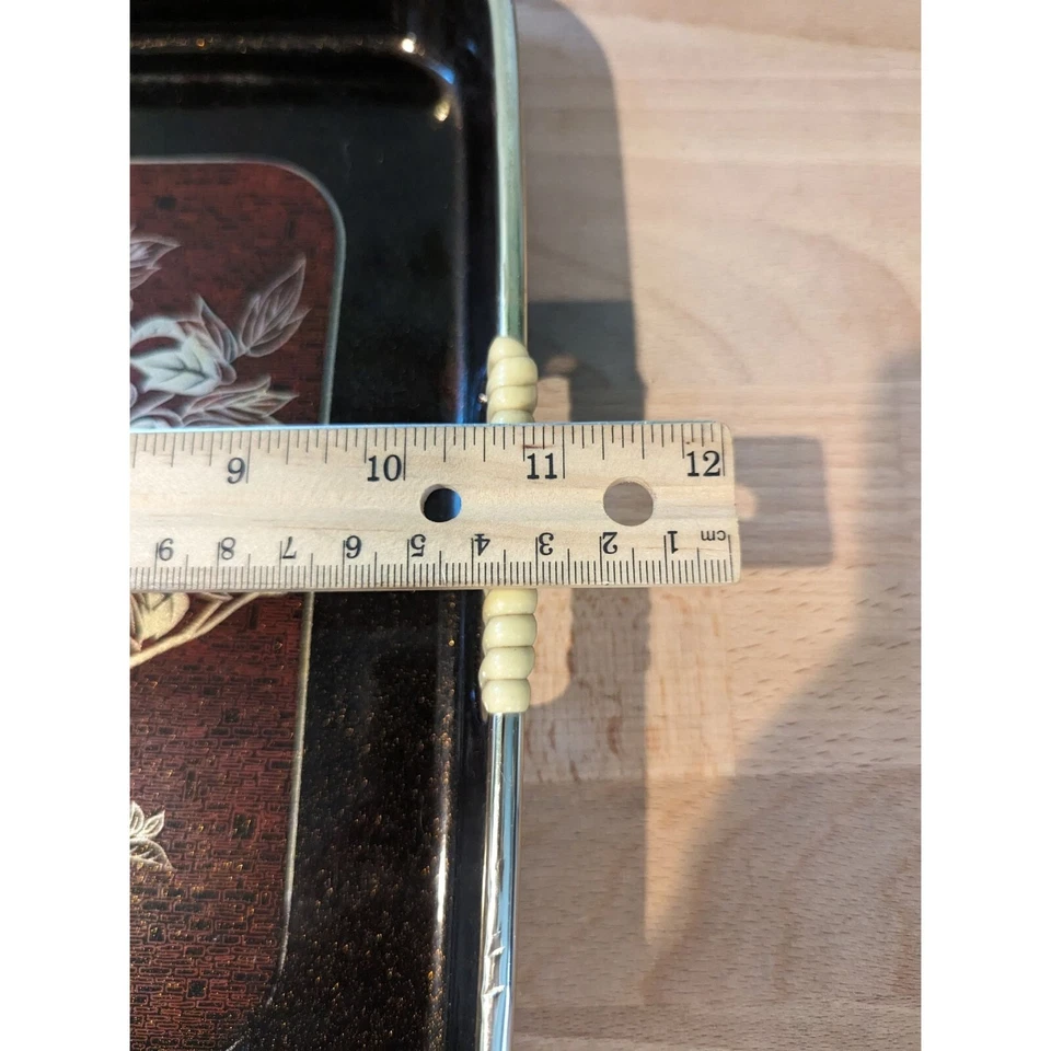 Bandeja de laca Toyo vintage flor floral japonés conjunto 2 dos té de sushi a juego Foto 3 de 4