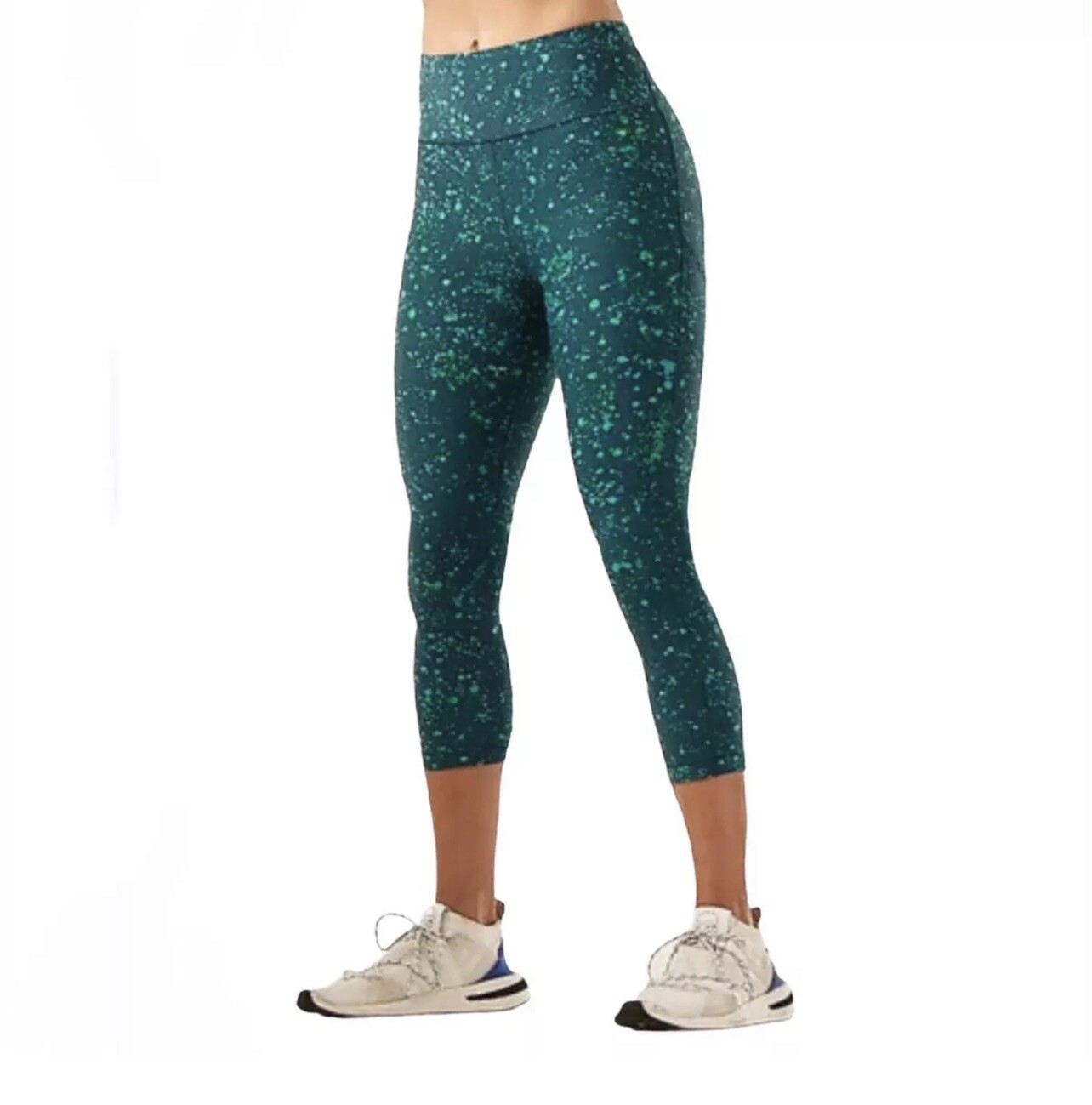 Athleta Ultimate Stash Pocket Green Splash Capri Size… Gem