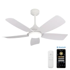 42 inch Ceiling Fan with Light and Remote Control,5 White Blade Modern Ceilin...