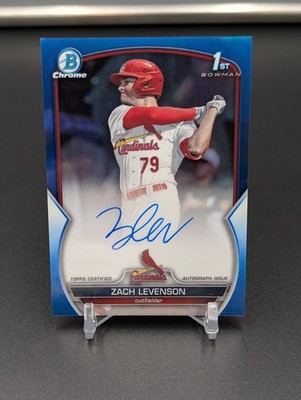 2023 Bowman Draft Zach Levenson 1st Chrome Blue Refractor/150 #CDA-ZL Cardinals
